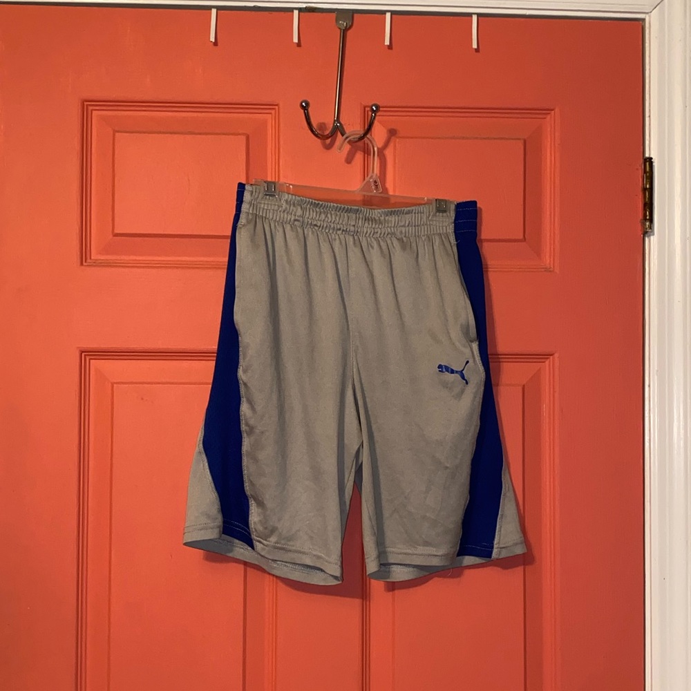Puma Blue and Gray Shorts (Youth M)